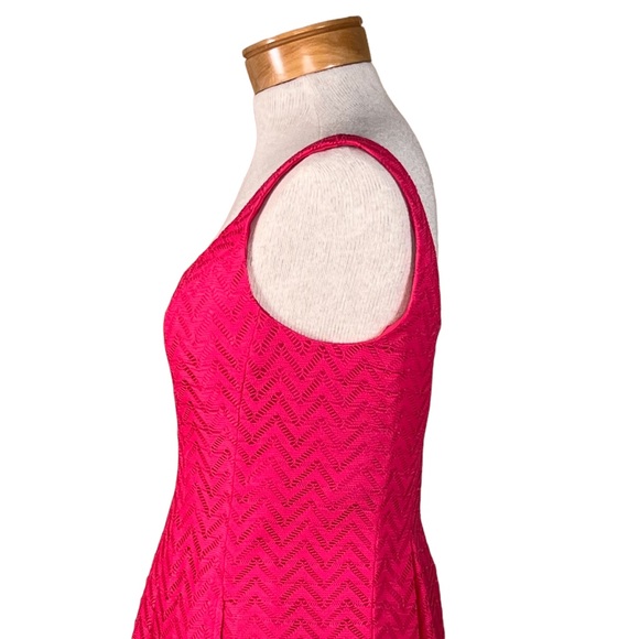 Nine West Textured Sheer Lace Chevron Fabric Over Solid Lining Dress Siz… - Picture 7 of 15